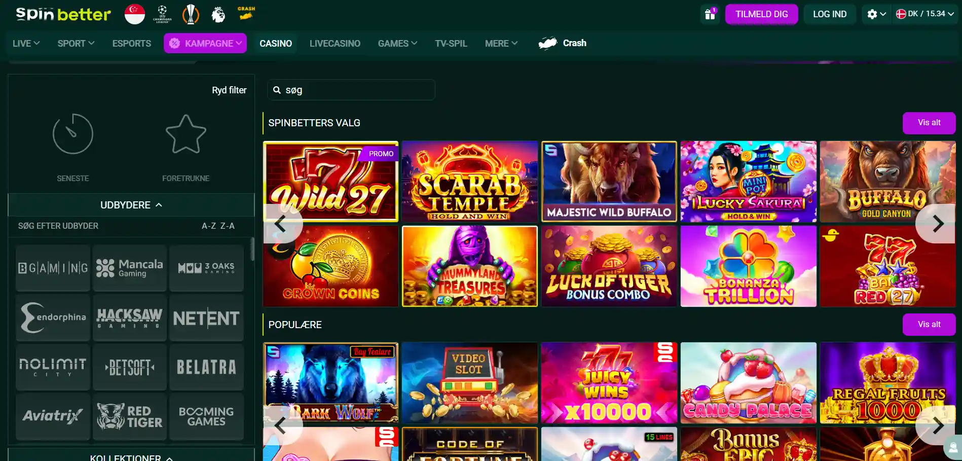 spinbetter casinospil